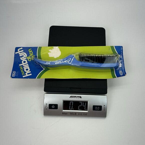 Vintage Dupont Nylon Hair Brush NOS 70s 80s Blue Black Bristles #1547P Original - Picture 7 of 8